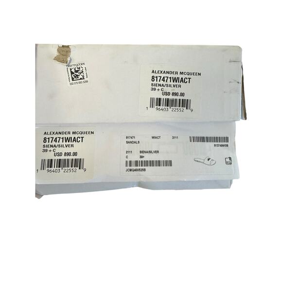 Alexander McQueen NIB T-Bar Leather Slides in Brown Size 39.5 - Picture 3 of 12